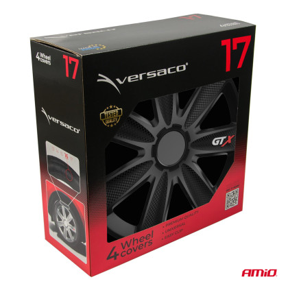 Poklice GTX 17” černý karbon sada 4ks COLOR BOX