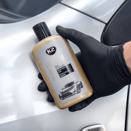Leštěnka barevná s voskem K2 250ml - stříbrná