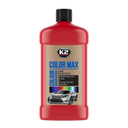 Leštěnka barevná s voskem K2 500ml - červená