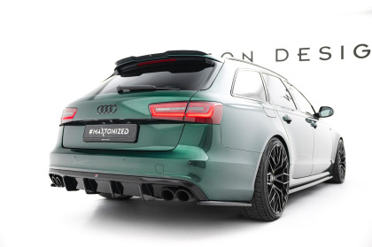 Zadní difuzor Audi S6 Avant C7 černý lesklý plast - double duplex