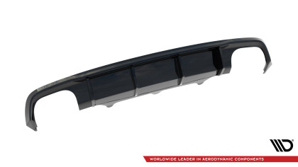 Zadní difuzor Audi S6 Avant C7 černý lesklý plast - double duplex