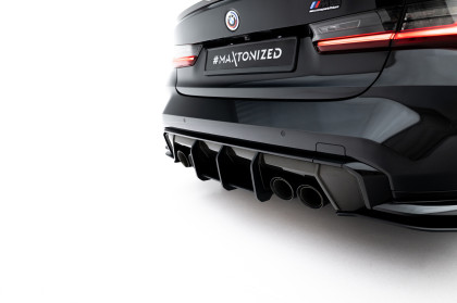 Spoiler zadního nárazníku Street pro BMW M3 Sedan / Touring G80 černo červený