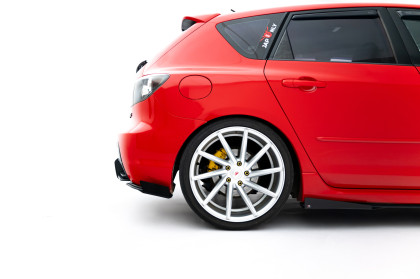 Splittery zadní boční Street Pro + flaps Mazda 3 MPS Mk1 EU Version černé