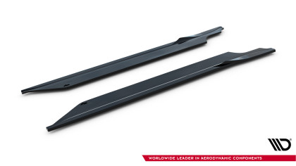Prahové lišty V.1 Porsche 911 Carrera Sport Design 992 černý lesklý plast