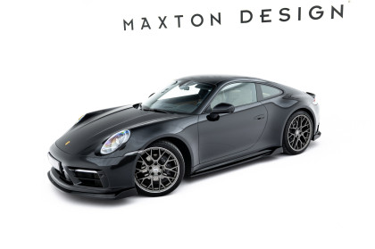 Prahové lišty V.2 Porsche 911 Carrera Sport Design 992 černý lesklý plast