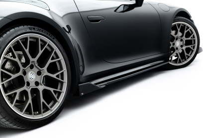 Prahové lišty V.2 Porsche 911 Carrera Sport Design 992 černý lesklý plast
