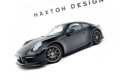 Prahové lišty V.2 Porsche 911 Carrera Sport Design 992 černý lesklý plast