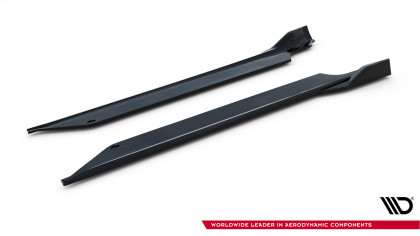 Prahové lišty V.2 Porsche 911 Carrera Sport Design 992 černý lesklý plast