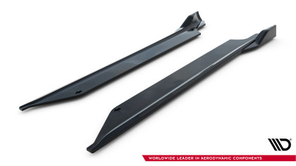 Prahové lišty V.2 Porsche 911 Carrera Sport Design 992 černý lesklý plast