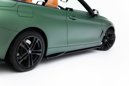 Prahové lišty BMW 4 Cabrio / Coupe F33 / F32 černý lesklý plast