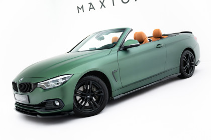 Prahové lišty BMW 4 Cabrio / Coupe F33 / F32 černý lesklý plast