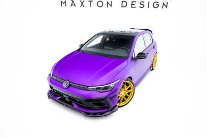 Spojler pod nárazník lipa V.1 Volkswagen Golf R Mk8 Facelift černý lesklý plast
