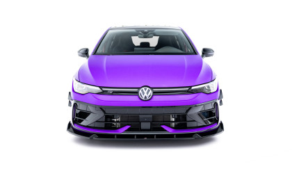 Spojler pod nárazník lipa V.3 + flaps Volkswagen Golf R Mk8 Facelift černý lesklý plast