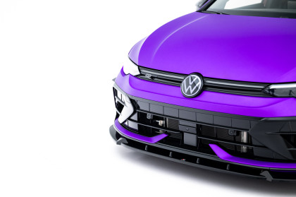 Spojler pod nárazník lipa V.3 + flaps Volkswagen Golf R Mk8 Facelift černý lesklý plast