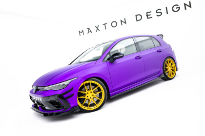 Prahové lišty V.4 Volkswagen Golf R Mk8 / Mk8 Facelift černý lesklý plast