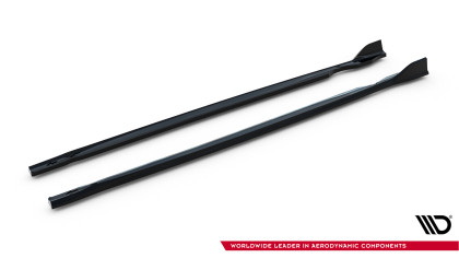Prahové lišty V.4 Volkswagen Golf R Mk8 / Mk8 Facelift černý lesklý plast