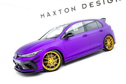 Prahové lišty V.5 Volkswagen Golf R Mk8 / Mk8 Facelift černý lesklý plast