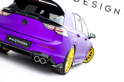 Splittery zadní boční V.7 Volkswagen Golf R Mk8 / Mk8 Facelift černý lesklý plast