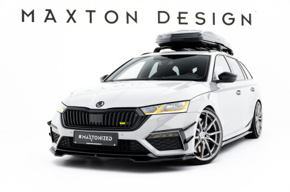 Spojler pod nárazník lipa V.4 Škoda Octavia RS Mk4 černý lesklý plast