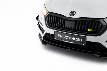 Spojler pod nárazník lipa V.4 Škoda Octavia RS Mk4 černý lesklý plast