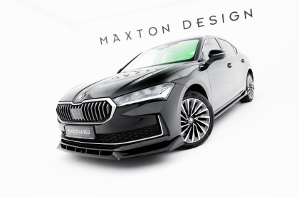 Spojler pod nárazník lipa V.2 Škoda Superb Mk4 černý lesklý plast