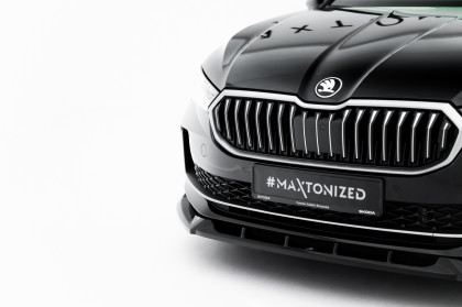 Spojler pod nárazník lipa V.2 Škoda Superb Mk4 černý lesklý plast