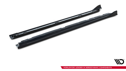 Prahové lišty V.2 Škoda Superb Mk4 černý lesklý plast