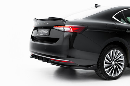 Spoiler zadního narázníku Škoda Superb Mk4 černý lesklý plast