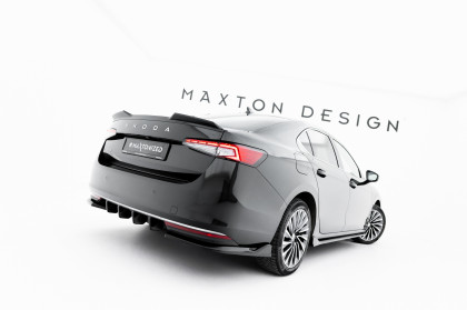 Prodloužení spoileru 3D Škoda Superb Sedan Mk4 černý lesklý plast