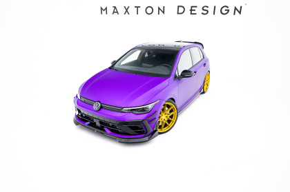 Spojler pod nárazník lipa V.4 Volkswagen Golf R Mk8 Facelift černý lesklý plast