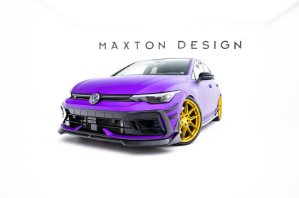 Spojler pod nárazník lipa V.4 Volkswagen Golf R Mk8 Facelift černý lesklý plast