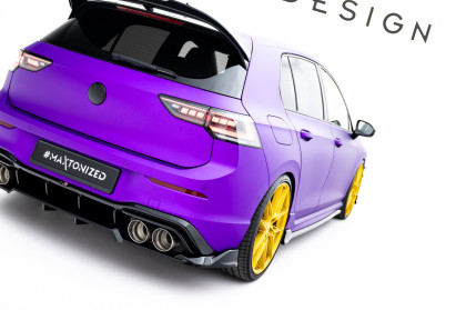 Spoiler zadního narázníku V.1 Volkswagen Golf R Mk8 / Mk8 Facelift černý lesklý plast