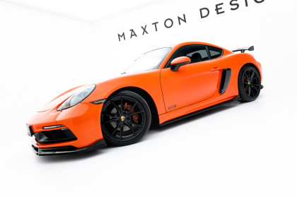 Prahové lišty V.2 Porsche 718 Cayman GTS 982c černý lesklý plast