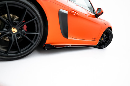 Prahové lišty V.2 Porsche 718 Cayman GTS 982c černý lesklý plast