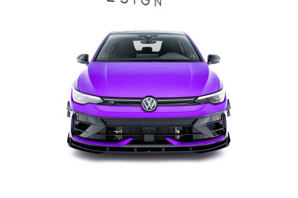 Street pro spojler pod nárazník lipa + flaps Volkswagen Golf R Mk8 Facelift černý