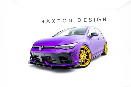 Street pro spojler pod nárazník lipa + flaps Volkswagen Golf R Mk8 Facelift černo červený