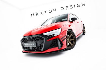 Street pro spojler pod nárazník lipa Audi RS3 Sedan 8Y Facelift černo červený