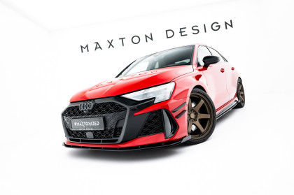 Street pro spojler pod nárazník lipa + flaps Audi RS3 Sedan 8Y Facelift černo červený
