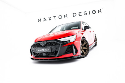 Spojler pod nárazník lipa V.1 Audi RS3 Sedan 8Y Facelift černý lesklý plast