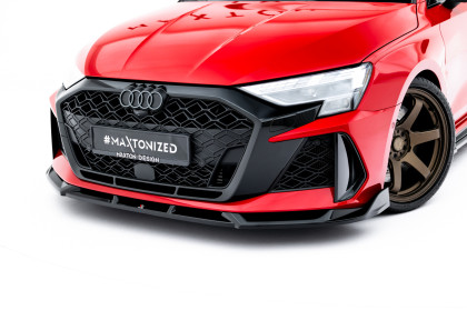 Spojler pod nárazník lipa V.3 Audi RS3 Sedan 8Y Facelift černý lesklý plast