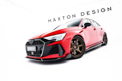 Spojler pod nárazník lipa V.3 Audi RS3 Sedan 8Y Facelift černý lesklý plast