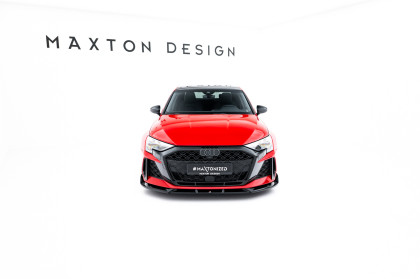Spojler pod nárazník lipa V.3 Audi RS3 Sedan 8Y Facelift černý lesklý plast