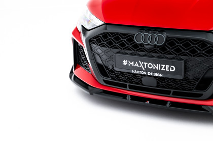Spojler pod nárazník lipa V.3 Audi RS3 Sedan 8Y Facelift černý lesklý plast
