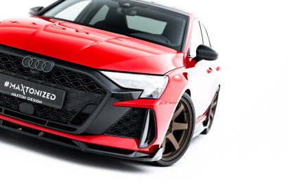 Spojler pod nárazník lipa V.3 Audi RS3 Sedan 8Y Facelift černý lesklý plast