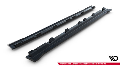 Prahové lišty Mercedes-Benz GLS AMG-Line X167 Facelift černý lesklý plast