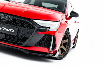 Spojler pod nárazník lipa V.2 Audi RS3 Sedan 8Y Facelift černý lesklý plast