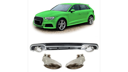 Dyfuzor Audi A3 8V Facelift Tył z końcówkami