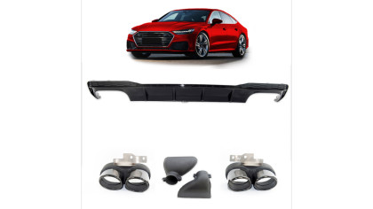 Dyfuzor Audi A7 C8 Tył z końcówkami