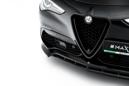 Spojler pod nárazník lipa V.3 Alfa Romeo Stelvio Mk1 černý lesklý plast