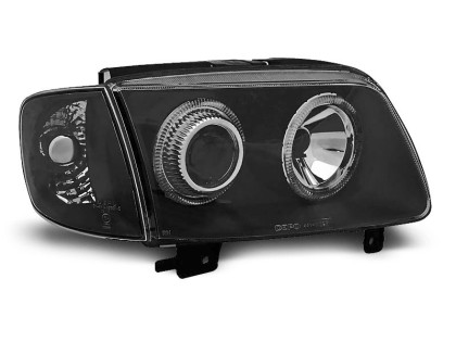 Přední světla angel eyes VW Polo 6N2 černé